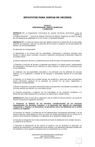 Estatuto Junta de Vecinos - Ilustre Municipalidad de Paillaco