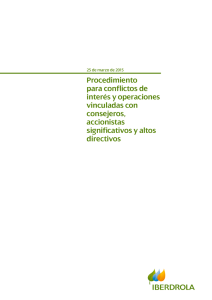 Procedimiento para conflictos de interés y operaciones