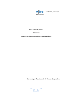 VLEX Editorial Jurídica Plataforma: Memoria técnica de contenidos