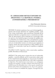 el liberalismo revolucionario en argentina y la república posible