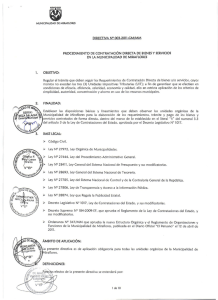 Procedimiento de Contratación Directa de Bienes y Servicios en la