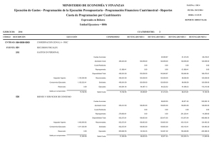 MINISTERIO DE ECONOMÍA Y FINANZAS Ejecución de Gastos