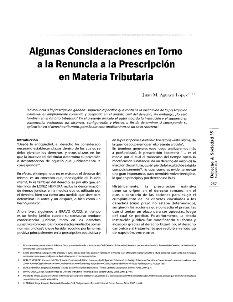 Algunas Consideraciones En Torno A La Renuncia