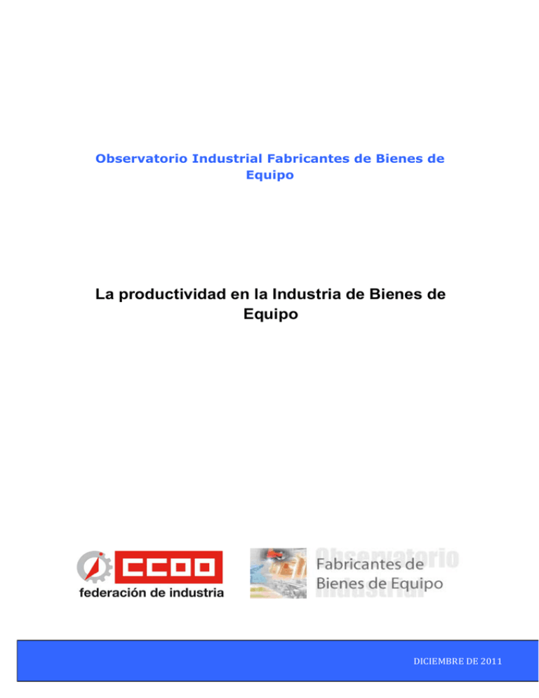 La Productividad En La Industria De Los Bienes De Equipo