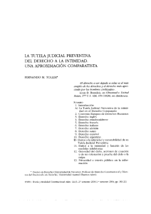 la tutela judicial preventiva del derecho a la intimidad. una