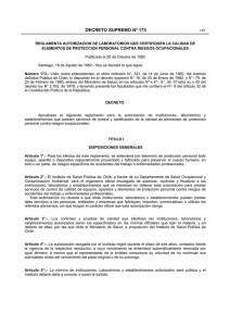 Decreto Supremo N&deg;173 - Instituto de Salud P&uacute;blica de Chile