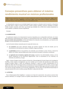 Consejos preventivos para obtener el maximo rendimiento musical