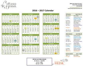 2016 – 2017 Calendar - Piano Preparatory School