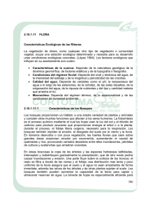 2.10.1.11 FLORA Características Ecológicas de las Riberas La