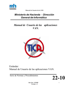 Manual de Usuario de las aplicaciones VAN.