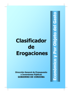 Clasificador de Erogaciones - Gobierno de la Provincia de Córdoba