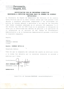 notificación por no encontrar dirección respuesta a petición