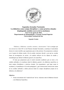 Segundas Jornadas Nacionales La didáctica como campo