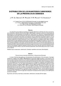 DISTRIBUCIÓN DE LOS MAMÍFEROS CARNÍVOROS EN LA