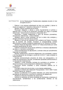 Extracto de Resoluciones Presidenciales de agosto 2011