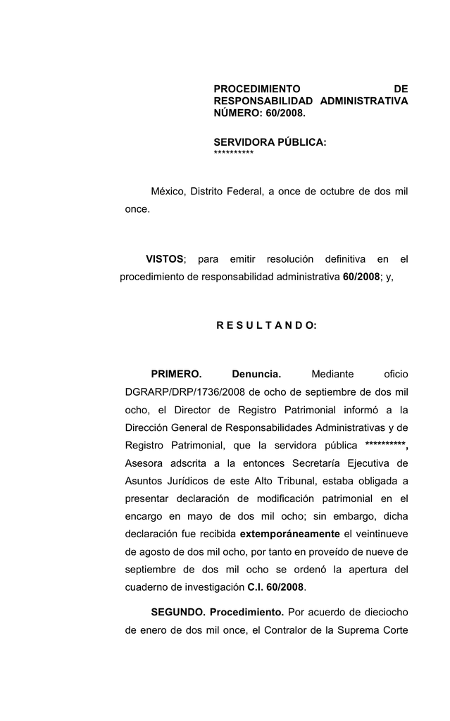 Procedimiento De Responsabilidad Administrativa