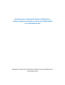 Normativa para la Autorización, Defensa y Publicación de Trabajos