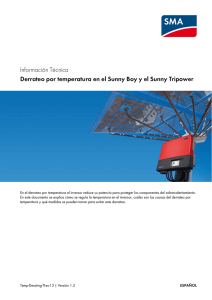 Información Técnica - Derrateo por temperatura en el Sunny