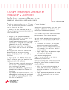 Keysight Technologies Opciones de Reparación y Calibración