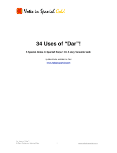 34 Uses of Dar - Notes in Spanish