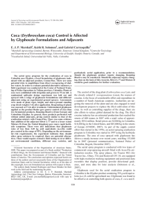 Coca (Erythroxylum coca) Control is Affected by Glyphosate
