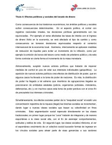 Título 4: Efectos políticos y sociales del lavado de dinero