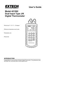 User`s Guide Model 421502 Dual Input Type J/K Digital