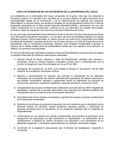 carta de exigencias - Universidad del Cauca