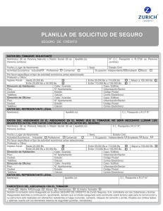 Planilla de Solicitud de Seguro