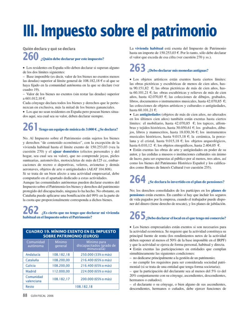 III. Impuesto Sobre El Patrimonio