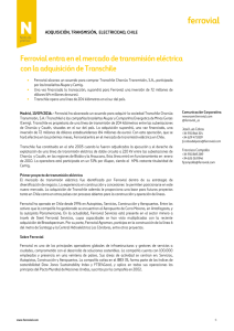 • • • ADQUISICIÓN, TRANSMISIÓN, ELECTRICIDAD, CHILE ferrovial