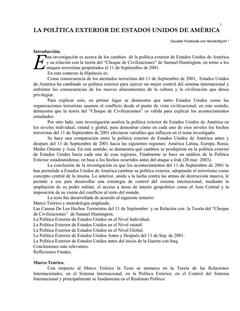 la política exterior de estados unidos