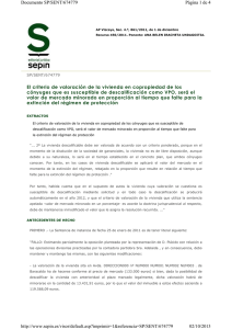 El criterio de valoración de la vivienda en copropiedad de los