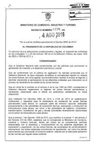 Decreto 1275 de 2016