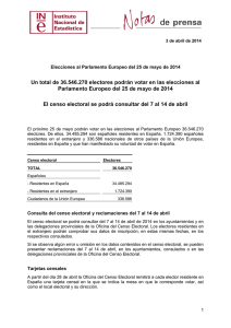 Un total de 36.546.270 electores podrán votar en las elecciones al