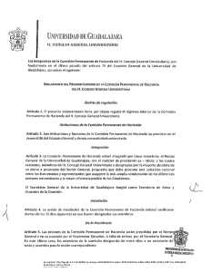 Reglamento del Régimen Interior de la Comisión de Hacienda