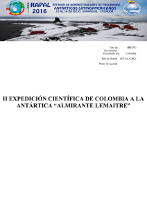 II EXPEDICIÓN CIENTÍFICA DE COLOMBIA A LA ANTÁRTICA