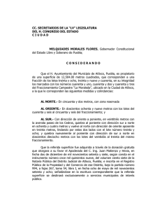 Iniciativa de Decreto que autoriza al Ayuntamiento del Municipio de