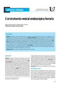 Cervicotomía vesical endoscópica horaria