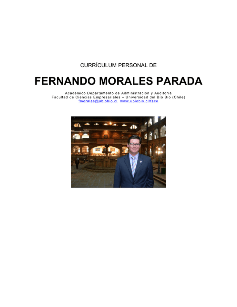 FERNANDO MORALES PARADA - Universidad Del Bío-Bío