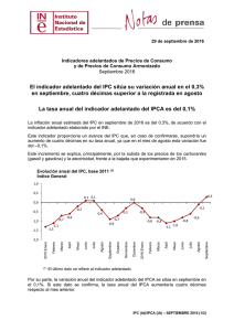 Índice de Precios al Consumo - Instituto Nacional de Estadistica.