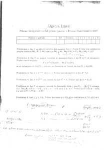 Page 1 Algebra Lineal Primer recuperatorio del primer parcial