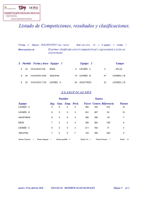 Baloncesto. Resultados y clasificaciones 15-04