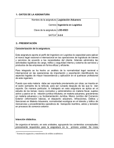Legislación Aduanera - Instituto Tecnológico de Tehuacán