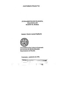 FUNDAMENTOS DE FILOSOFIA DIALOGICA EN MARTIN M. BUBER.