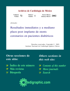 Resultados inmediatos y a mediano plazo postimplante de stents