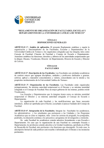 reglamento de organización de facultades, escuelas y