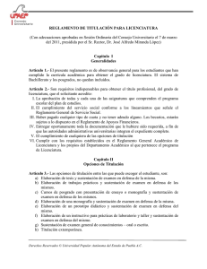 REGLAMENTO DE TITULACIÓN PARA LICENCIATURA