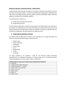 Resistencia requerida y resistencia de diseño. Estados Límites. Se