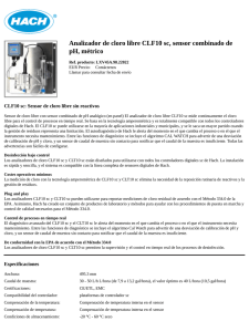 Analizador de cloro libre CLF10 sc, sensor combinado de pH, métrico